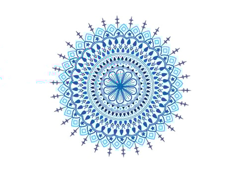 Blue Arabic Mandala Circle Pattern vector