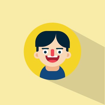 Young Man Laugh Face Expression vector