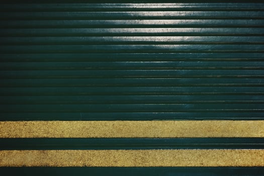 Green metal door photo