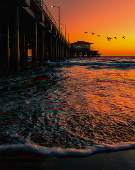 Sea waves crashing onshore photo