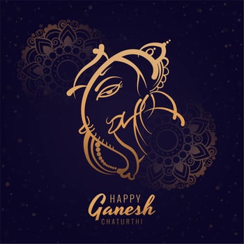 Happy ganesh chaturthi festival square card design vector