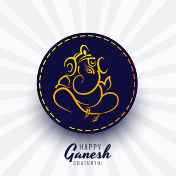 Beautiful Ganesh chaturthi festival card design vector