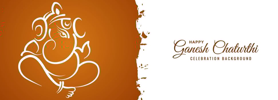 Brush stroke Ganesh chaturthi utsav festival banner vector
