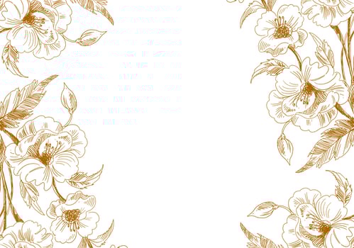 Artistic vintage sketch floral borders vector
