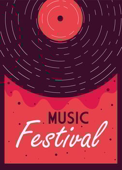 Modern poster music festival with musical instrument vector