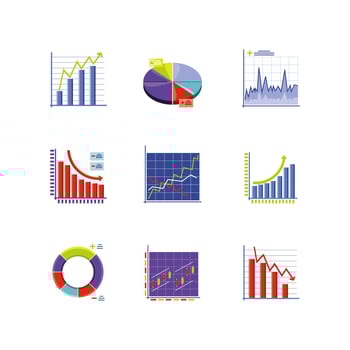 Icons collection of stock market vector