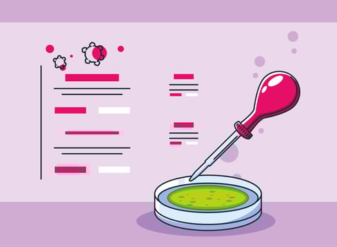 infographic with coronavirus molecule sample vector
