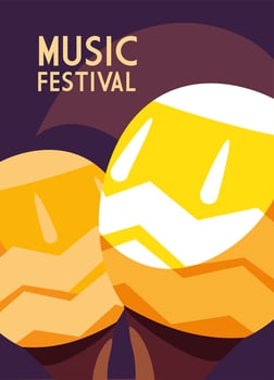 Music festival poster with maracas vector