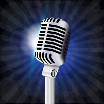 Vintage big microphone vector