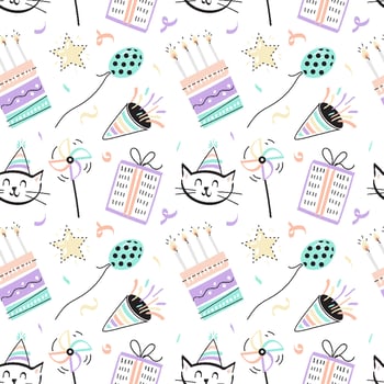 Fun Seamless Birthday Pattern vector