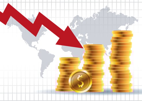 Oil price market with coins  vector