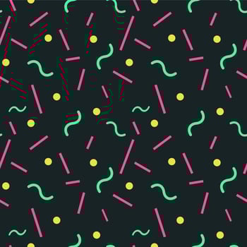 Dark Seamless Memphis Geometric Graphic Pattern vector