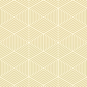 Geometric Gold Line Hexagon Seamless Pattern vector