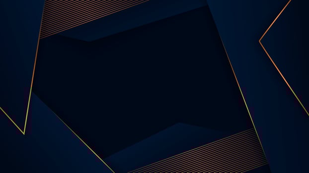 Abstract polygonal luxury dark blue with gold pattern vector