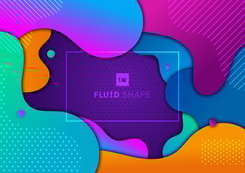 Vibrant colorful trendy fluid gradient shapes and circle elements  vector