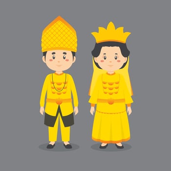 Character Wearing Central Sulawesi Dress vector