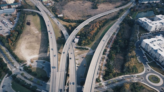 Traffic on concrete roads photo