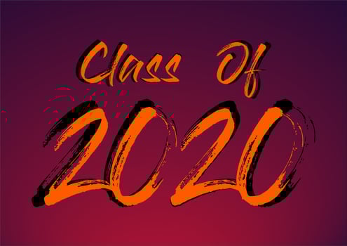Class of 2020 brush stroke typography poster vector