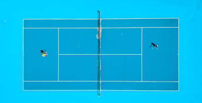 Aerial photography of tennis match photo