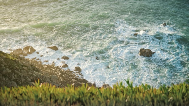 Aerial view of sea waves  photo