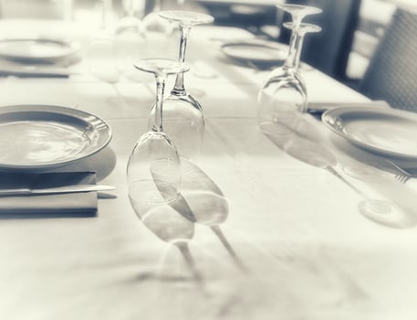 Tilt photography of fine dining photo