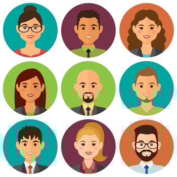 Business people round avatars vector