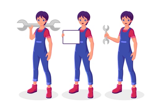 Male mechanic collection vector