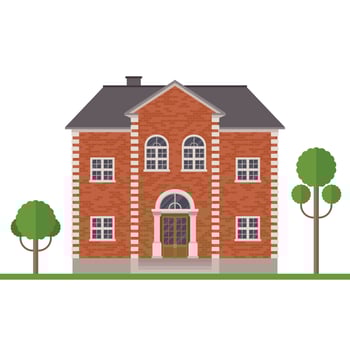 Brick house building isolated vector
