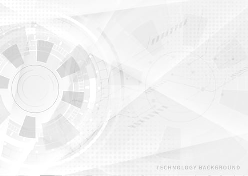 Tech white and grey gear background vector