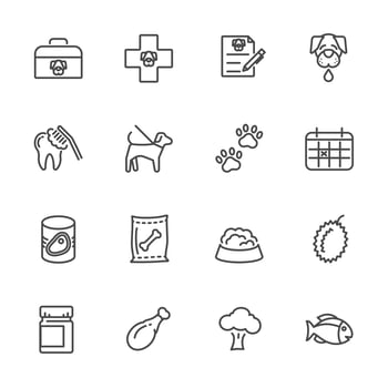 Veterinary icon set vector