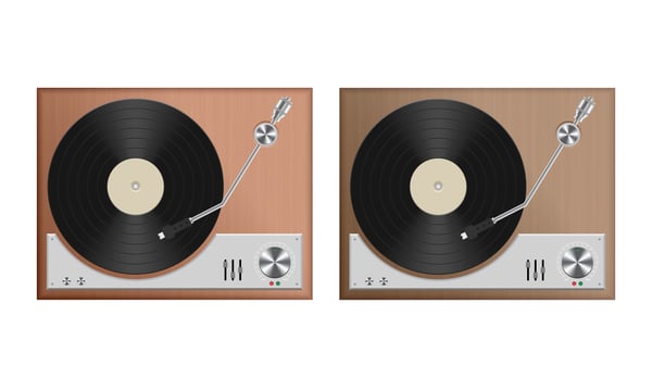 Set of vintage record player  vector