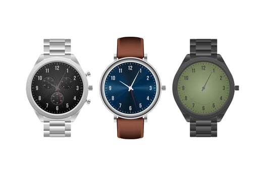 Classic wristwatch isolated vector