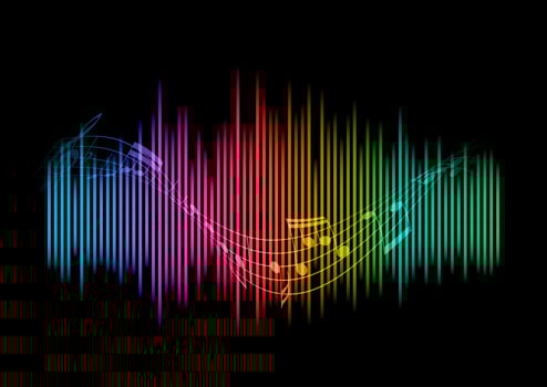 Abstract sound waves background vector