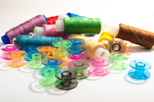 Bright sewing spools photo