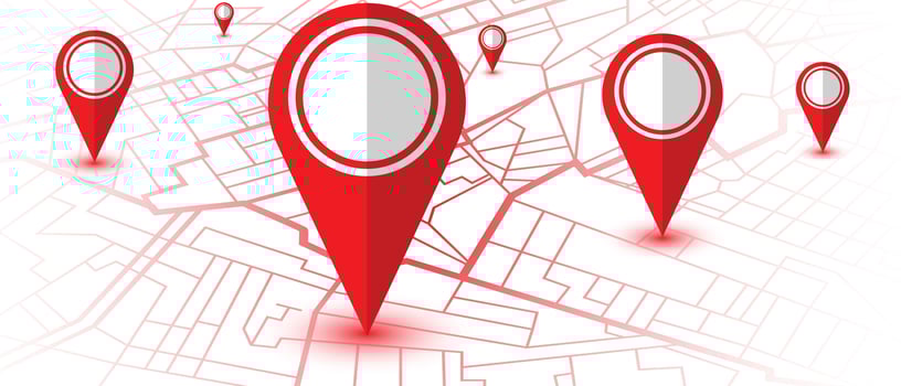 GPS navigator map with pins locations vector