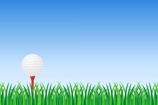 Golf ball on green grass  vector