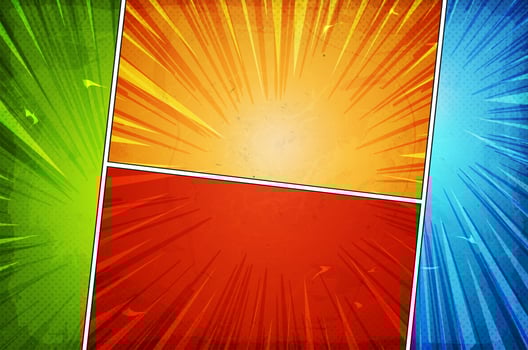 Colorful Comic Books Action Power Fx Template Set vector