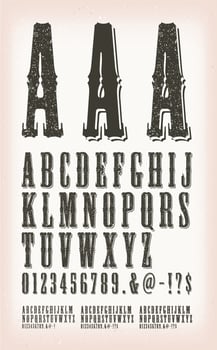 Western Vintage Grunge And Tattoo ABC Fonts vector