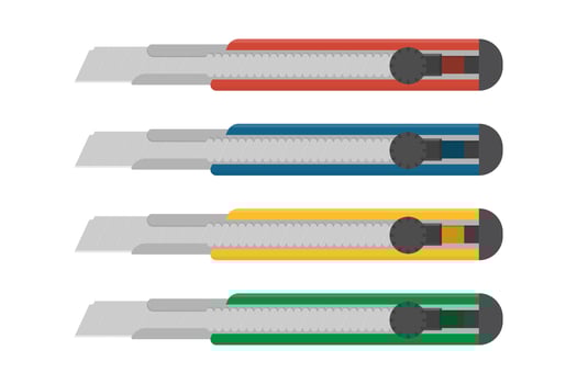 Colorful box cutters vector