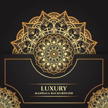 Luxury golden floral mandala card vector