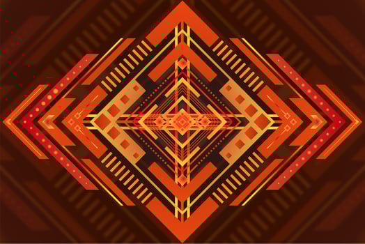Decorative orange diamond design vector