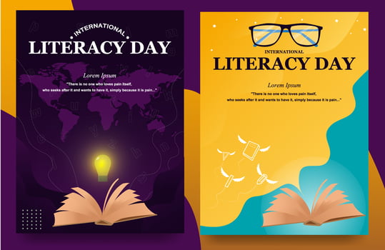 Posters for Literacy Day vector