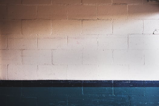 White brick wall in shadows photo