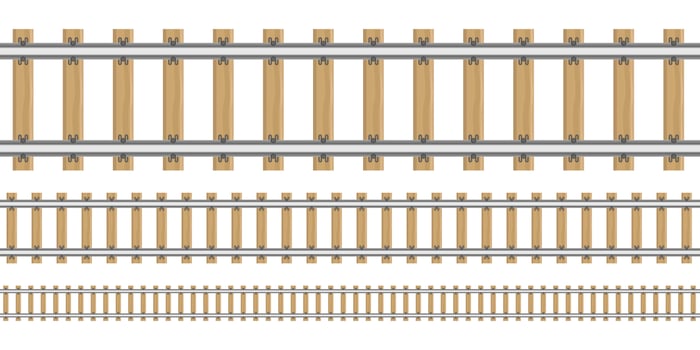 Railroad tracks in different sizes  vector