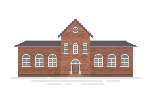 Brick high School building vector