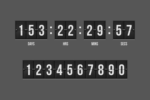 Mechanical scoreboard countdown timer vector