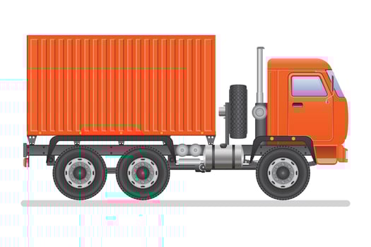 Truck with container isolated vector