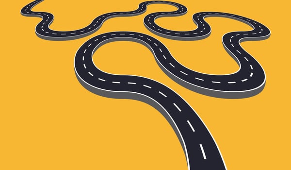 Isolated winding road vector