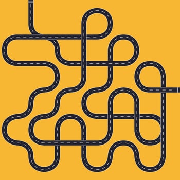 Crisscross winding road vector