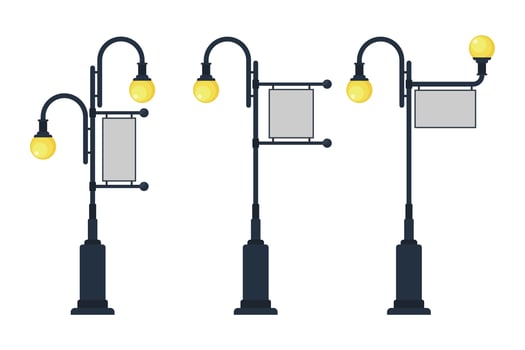 Vintage street lamps with sign  vector